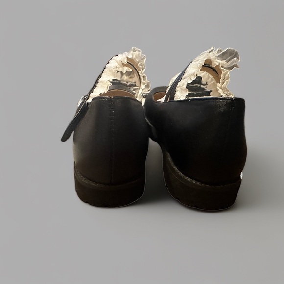 Womens Buckle Straps Round Toe Lace Trim Mary Jane Shoes Size 8 - Picture 4 of 5